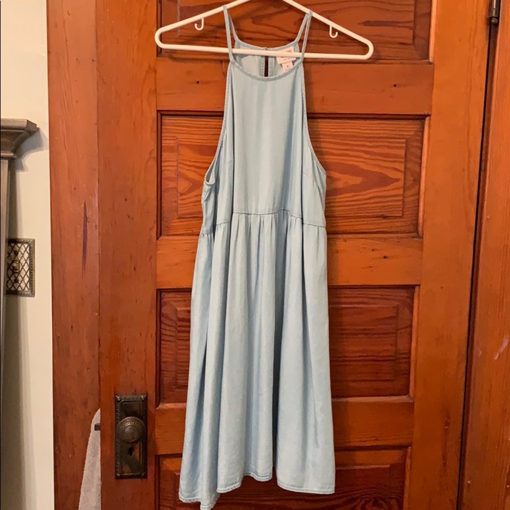 High Strap Chambray Dress